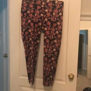Satin finish floral pants